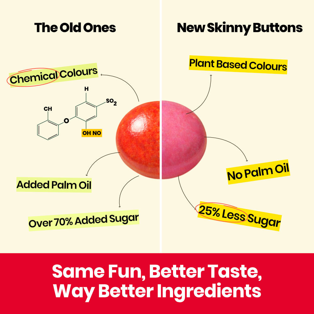 Skinny Buttons - Natural Coloured Choco Beans